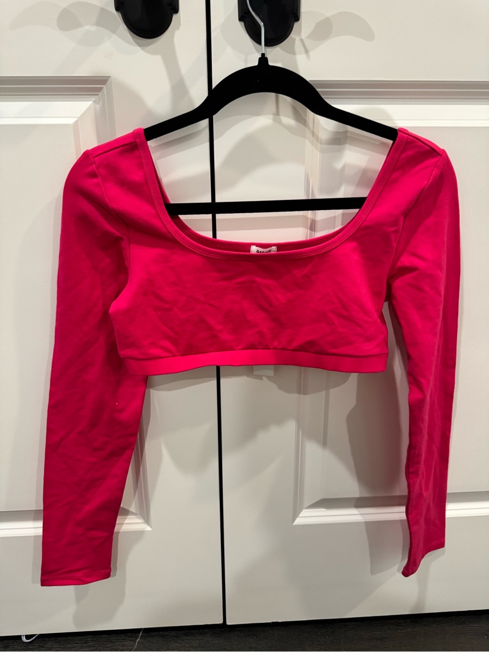 Garage Hot Pink Long Sleeve Cropped Top